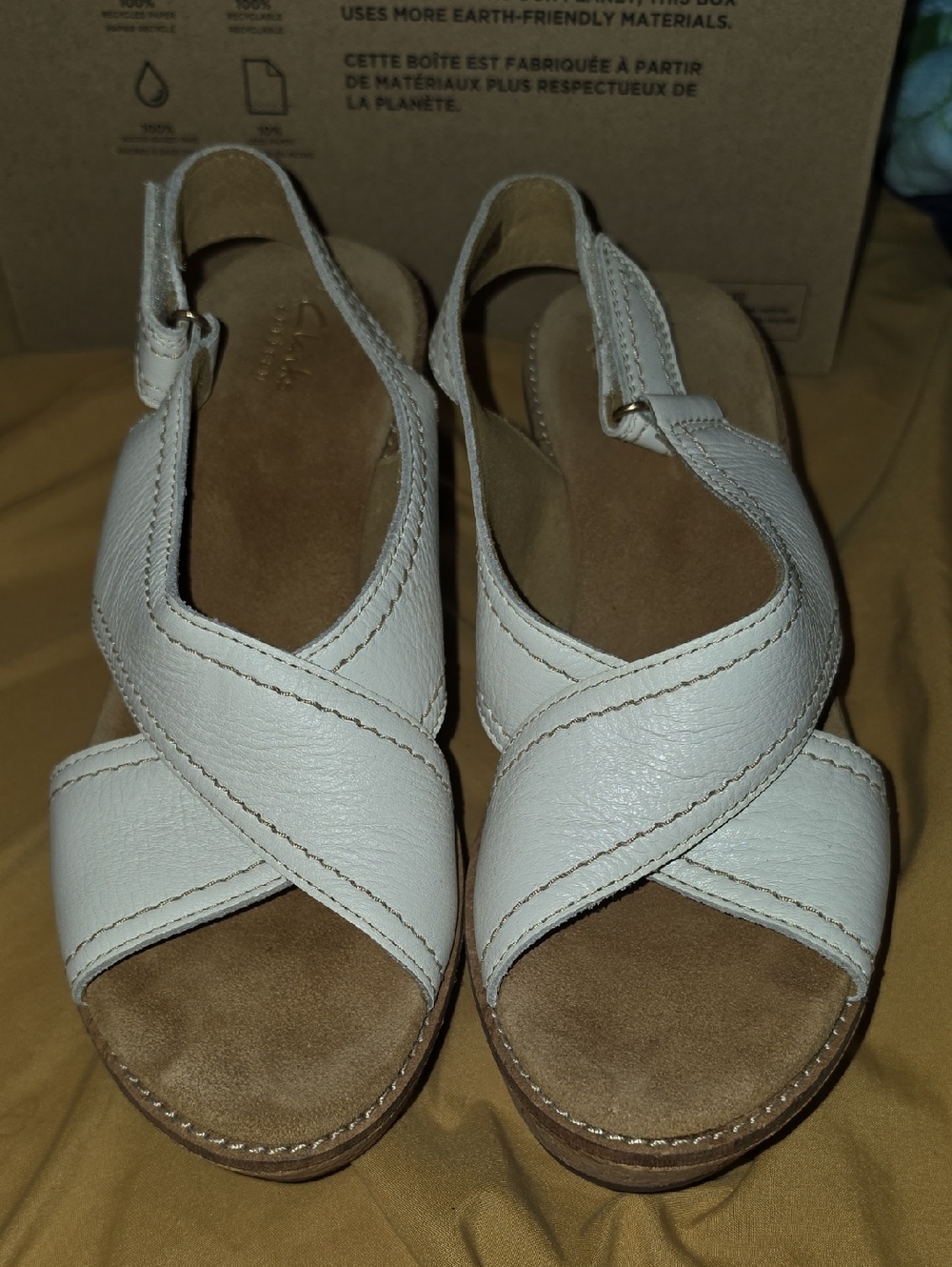 Women's White Leather Slingback Sandals